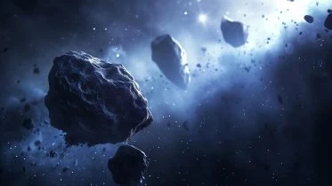 Dark Asteroids Illustration Art Concept