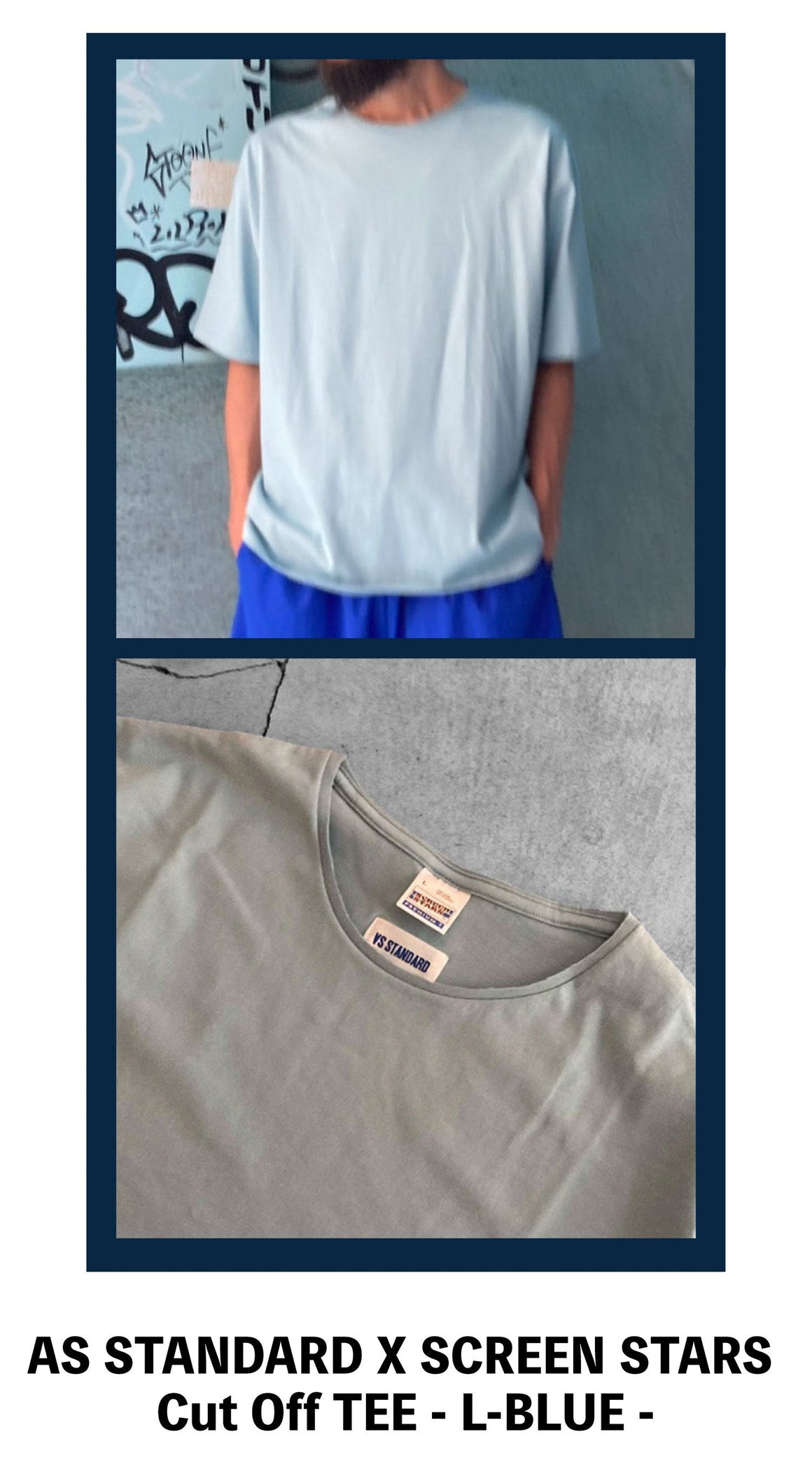 AS STANDARD X SCREEN STARS アズスタンダード x スクリーンスターズ  Cut Off  TEE - L-BLUE -