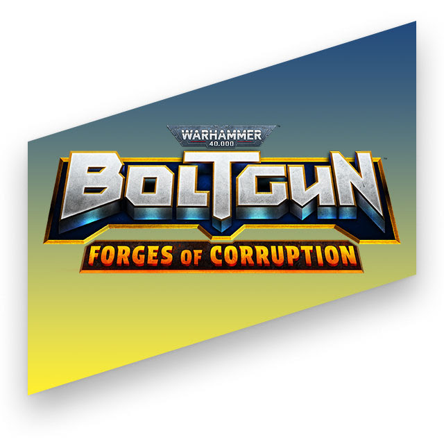 Warhammer 40,000: Boltgun - Forges of Corruption logo.