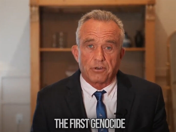 Un plan fixe de la vidéo du candidat à la présidentielle Robert F. Kennedy Jr.