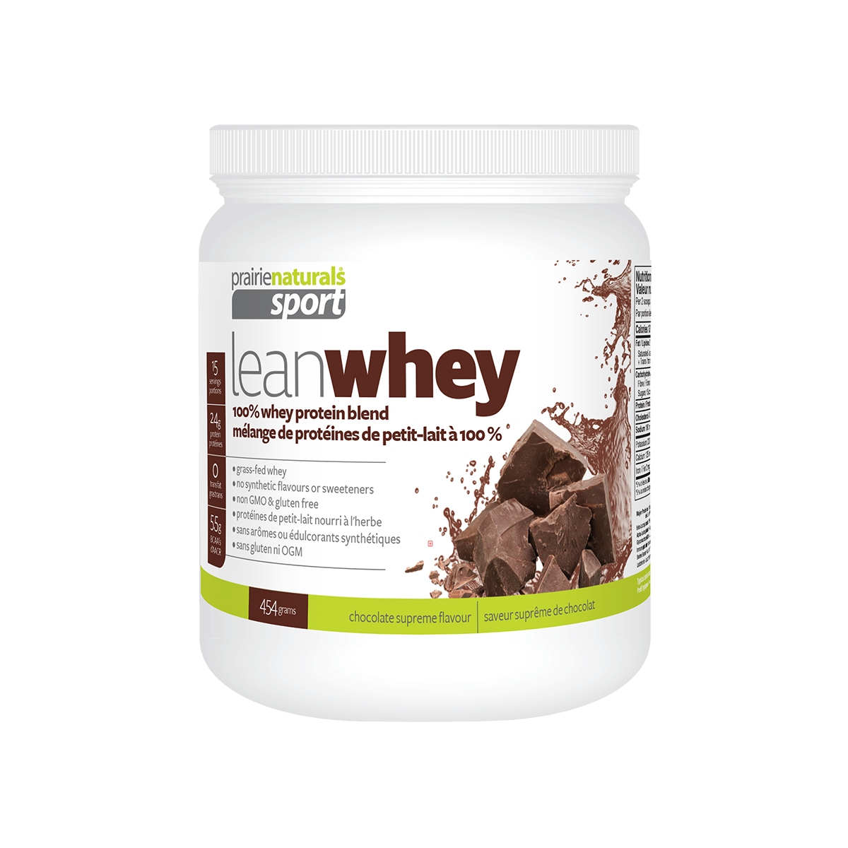 Prairie Naturals Lean Whey Protein - 454 g / Chocolate Flavour