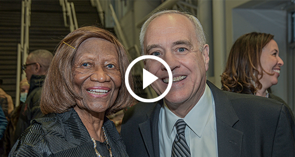 Hazel Dukes with Comptroller DiNapoli play button video