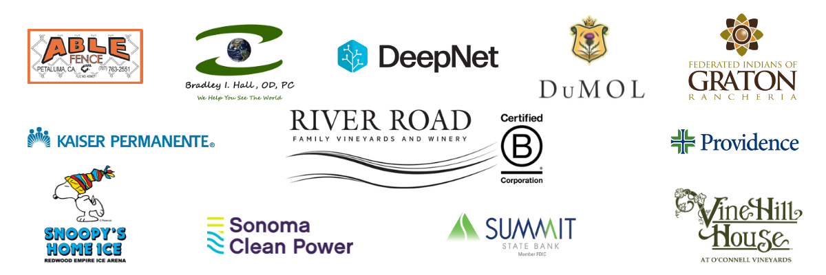 Food For Thought Sponsors: Able Fence, Bradley I. Hall, OD, PC, DeepNet, DuMOL, Federated Indians of Graton Rancheria, Kaiser Permanente, Providence, River Road Family Vineyards and Winery, Snoopy's Home Ice, Sonoma Clean Power, Summit State Bank, Vine Hill House.