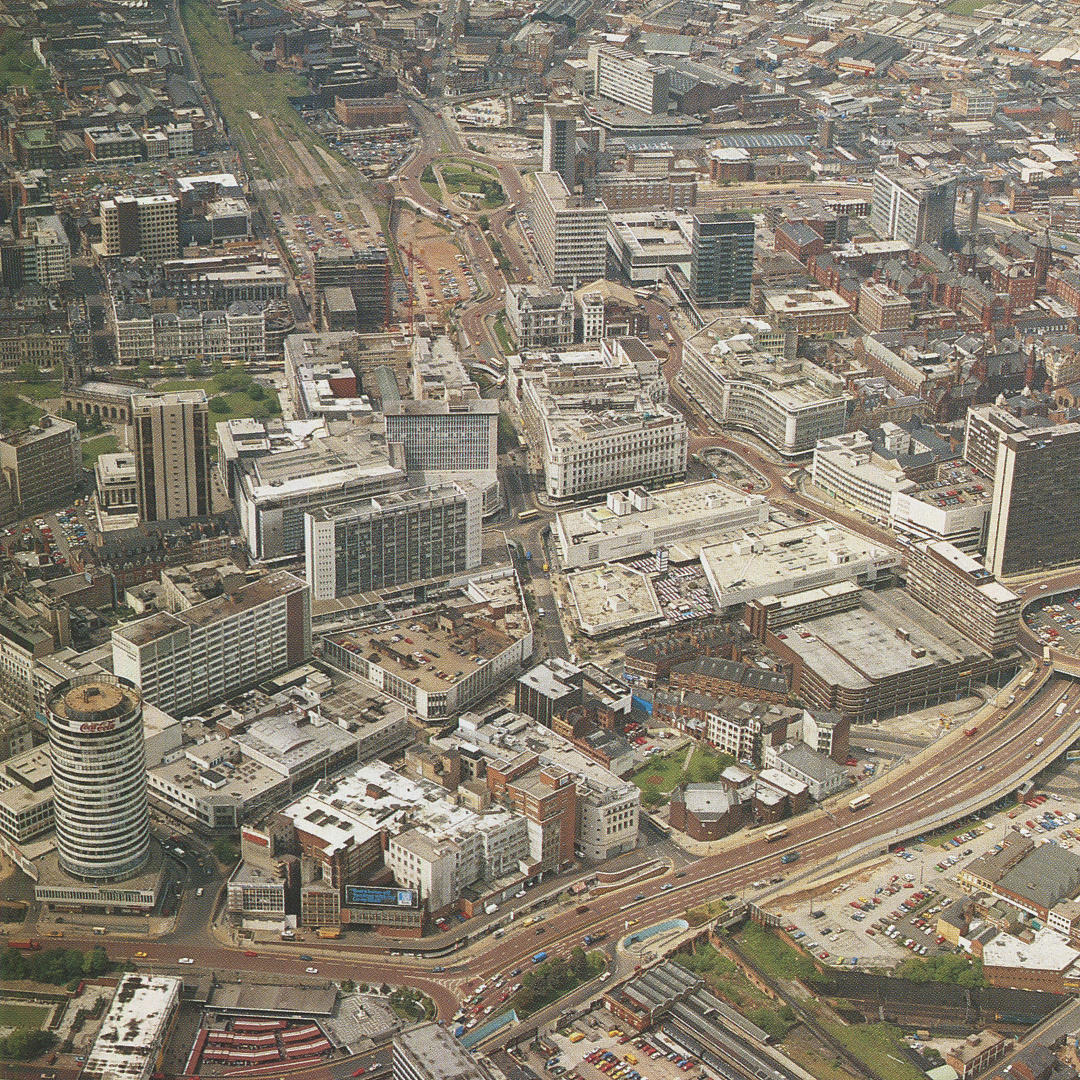 Birdseye view of Birmingham taken in the 90s