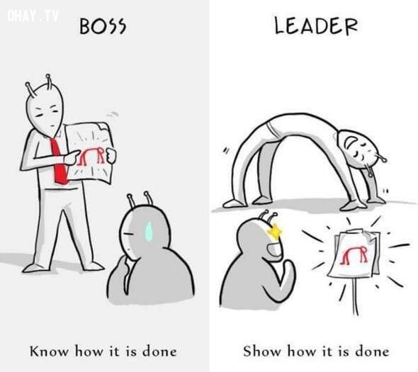 4. Boss chỉ yêu cầu bạn làm việc. Leader chỉ cho bạn thấy cách làm việc đó như thế nào.,boss,leader,khác biệt giữa boss và leader