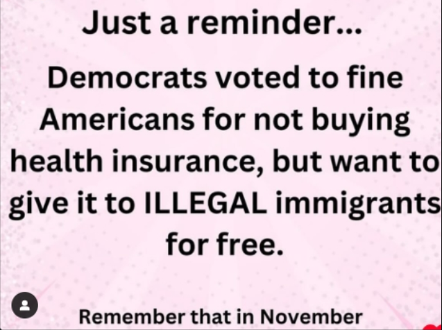 Word meme reminding us that migrants get free health care but citizens have to pay.