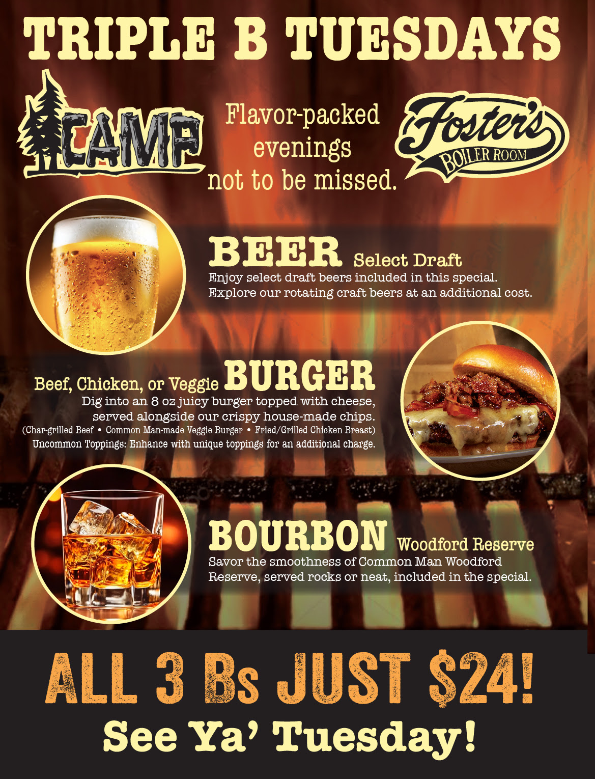 Triple B Tuesday Camp and Foster's