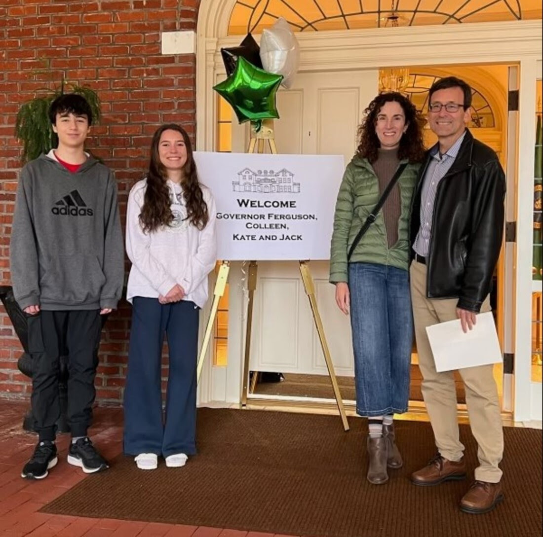 Photo of Bob Ferguson with his family at the Executive Residence