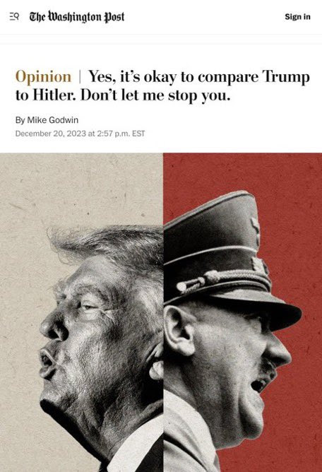 WAPO Editorial comparing Trump to Hitler.