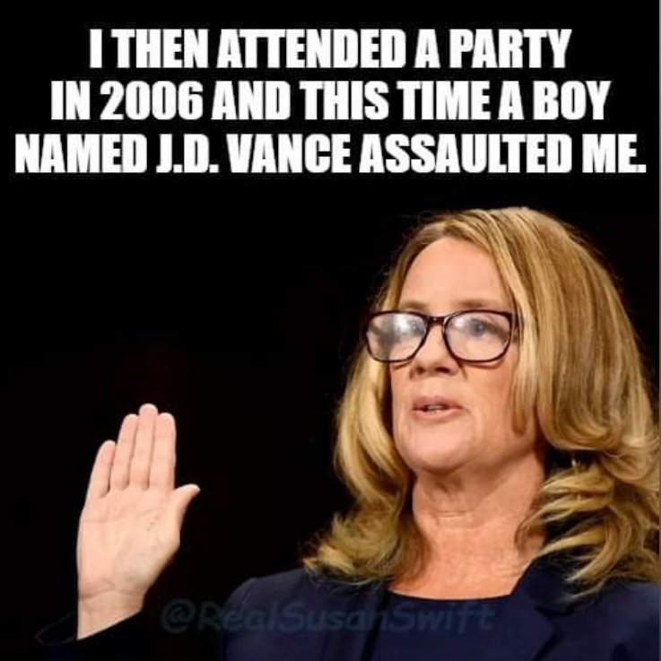 Meme aout setting JD Vance up for fake accusations.