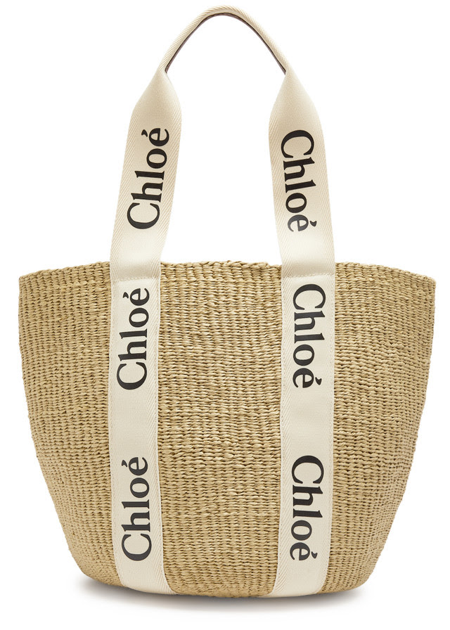 CHLOE Woody woven raffia basket bag