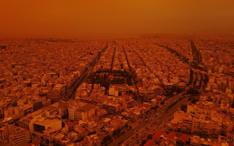 Athens has been engulfed in dust from the Sahara