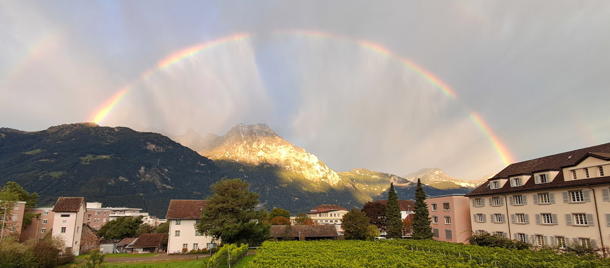 Newsletter Integration, doppelter Regenbogen über dem Gitschen (Swen Walker)