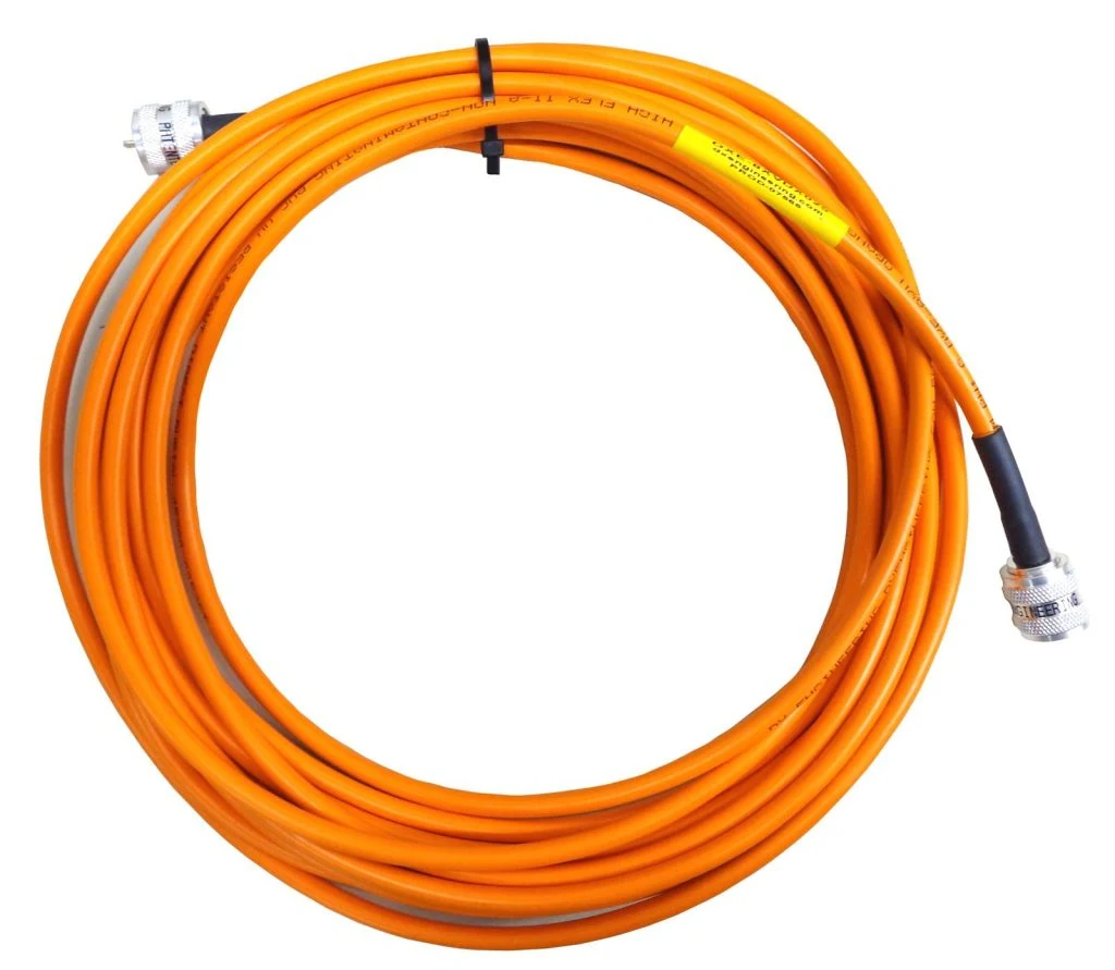 coil of high-vis orange dx engineering coax cable