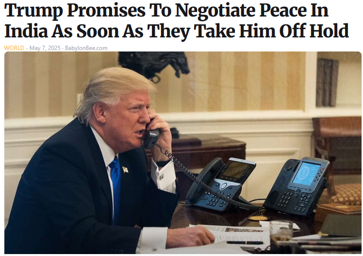 Meme showing Trump on hold with India.