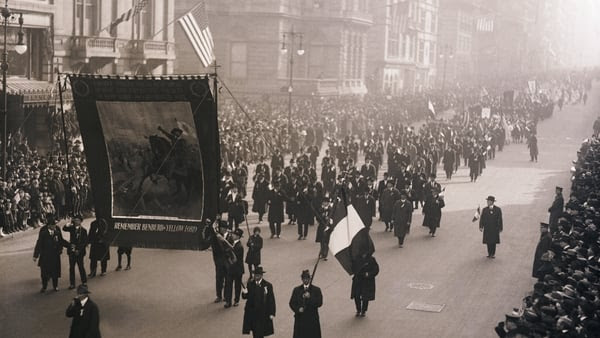 A picture of the St Patrick's Day parade in New York in 1919