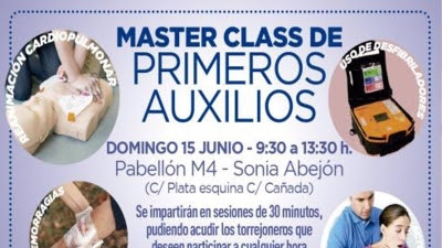 Torrejón.- Una master class gratuita para aprender primeros auxilios, este domingo en el Pabellón M4-Sonia Abejón