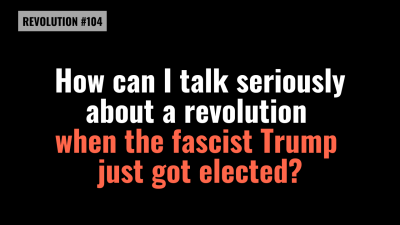 How can I talk seriously about a revolution when the fascist Trump just got elected? 