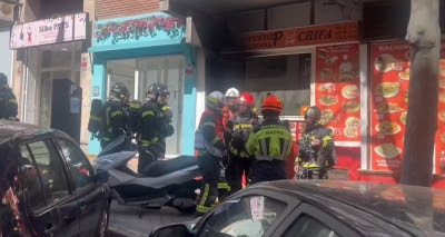  Cuatro heridos leves en un incendio en un restaurante de Chamartín