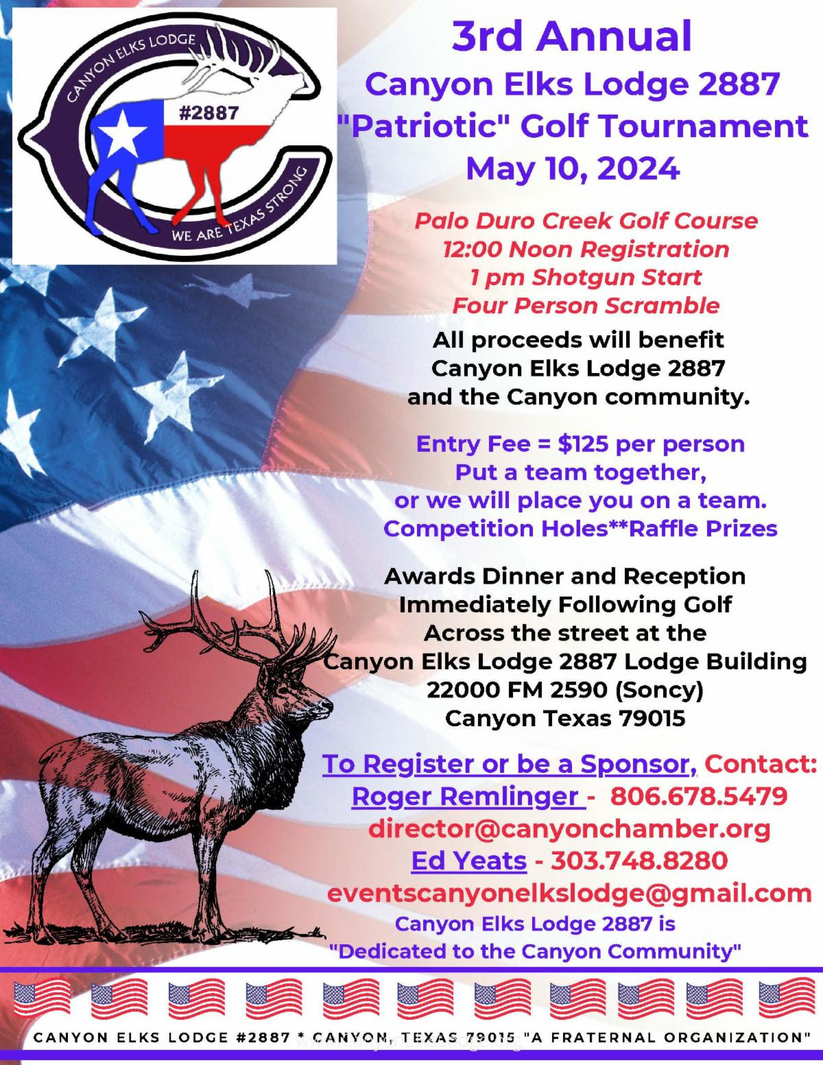 Canyons Elks Lodge Patriotic Golf Tournament @ Canyons Elks Lodge Patriotic Golf Tournament | Canyon | Texas | United States