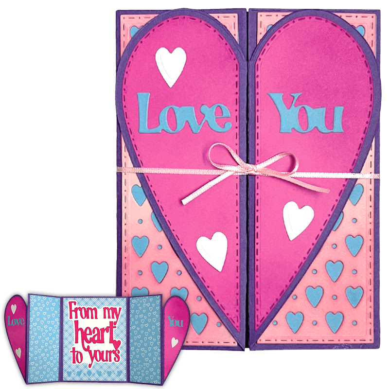 Image of Heart Gate Fold A2 Card Die Set