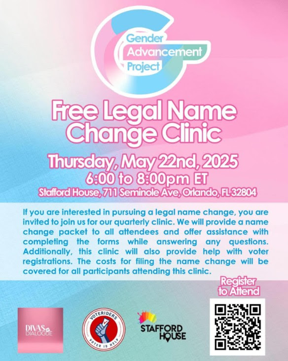 Free Legal Name Change Clinic w/Gender Advancement Project