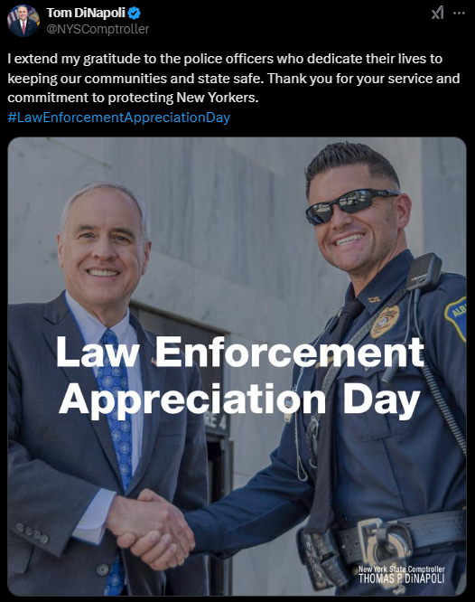 X Law Enforcement Appreciation Post from State Comptroller DiNapoli