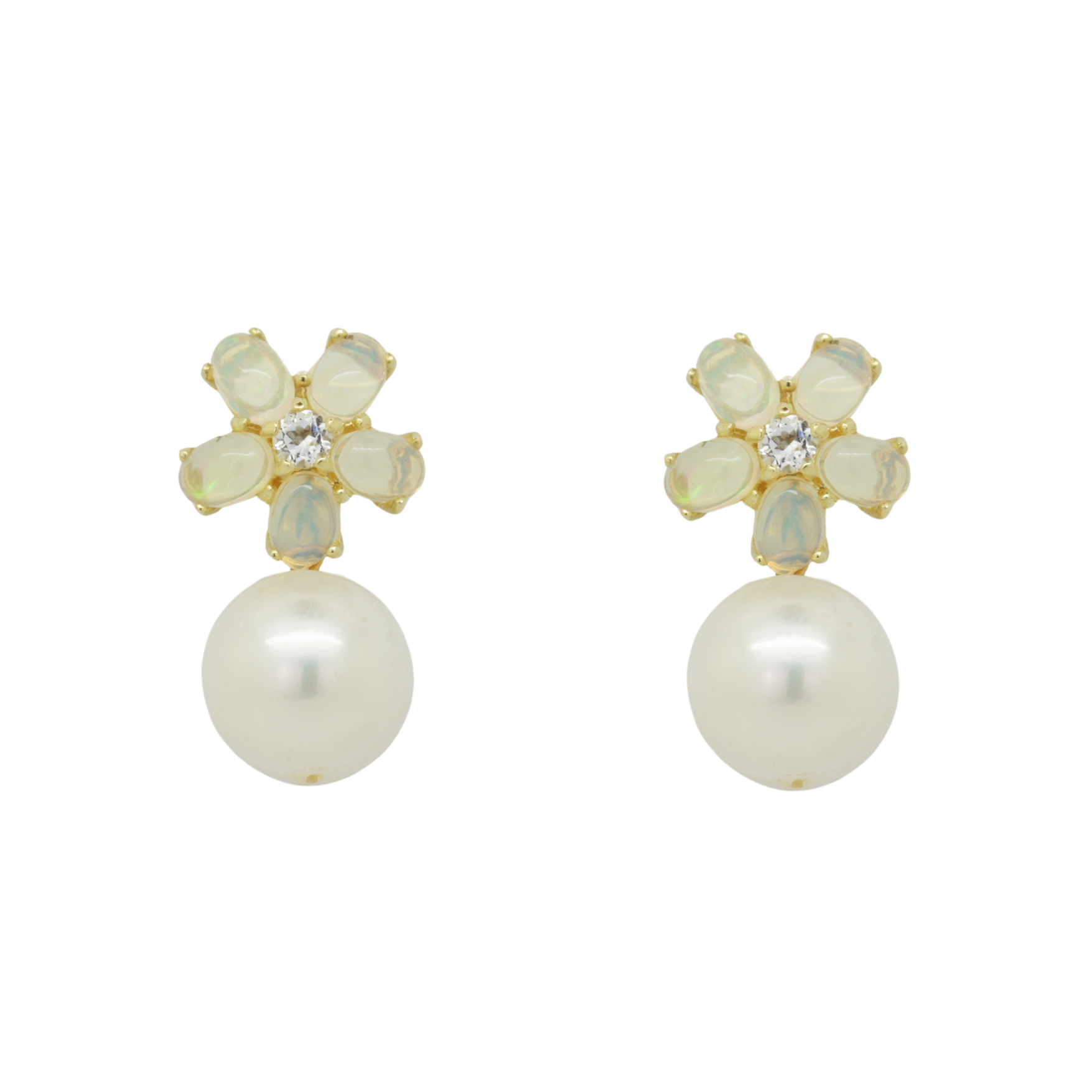 Image of Opal Topaz and Pearl Earrings