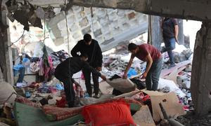 Edificios destruidos en el barrio de Al-Salam en la ciudad de Rafah, al sur de la Franja de Gaza.