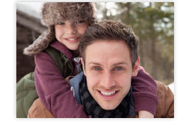 Father and Daughter in Snow