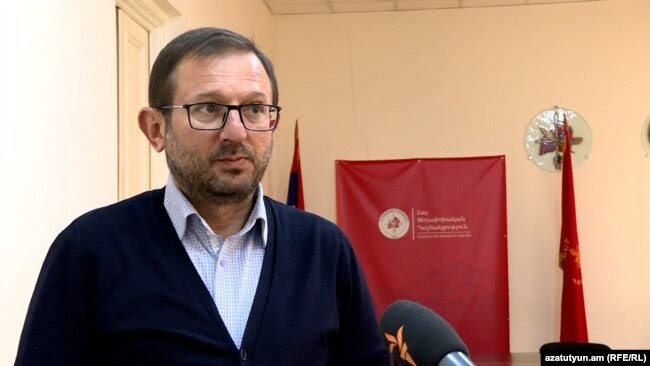 Armenia - Opposition leader Gegham Manukian speaks to RFE/RL, January 12, 2023.