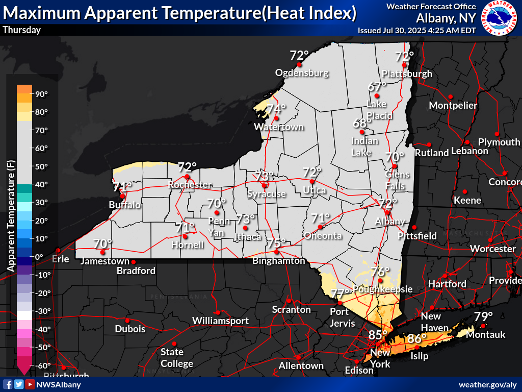 maximum heat index tomorrow
