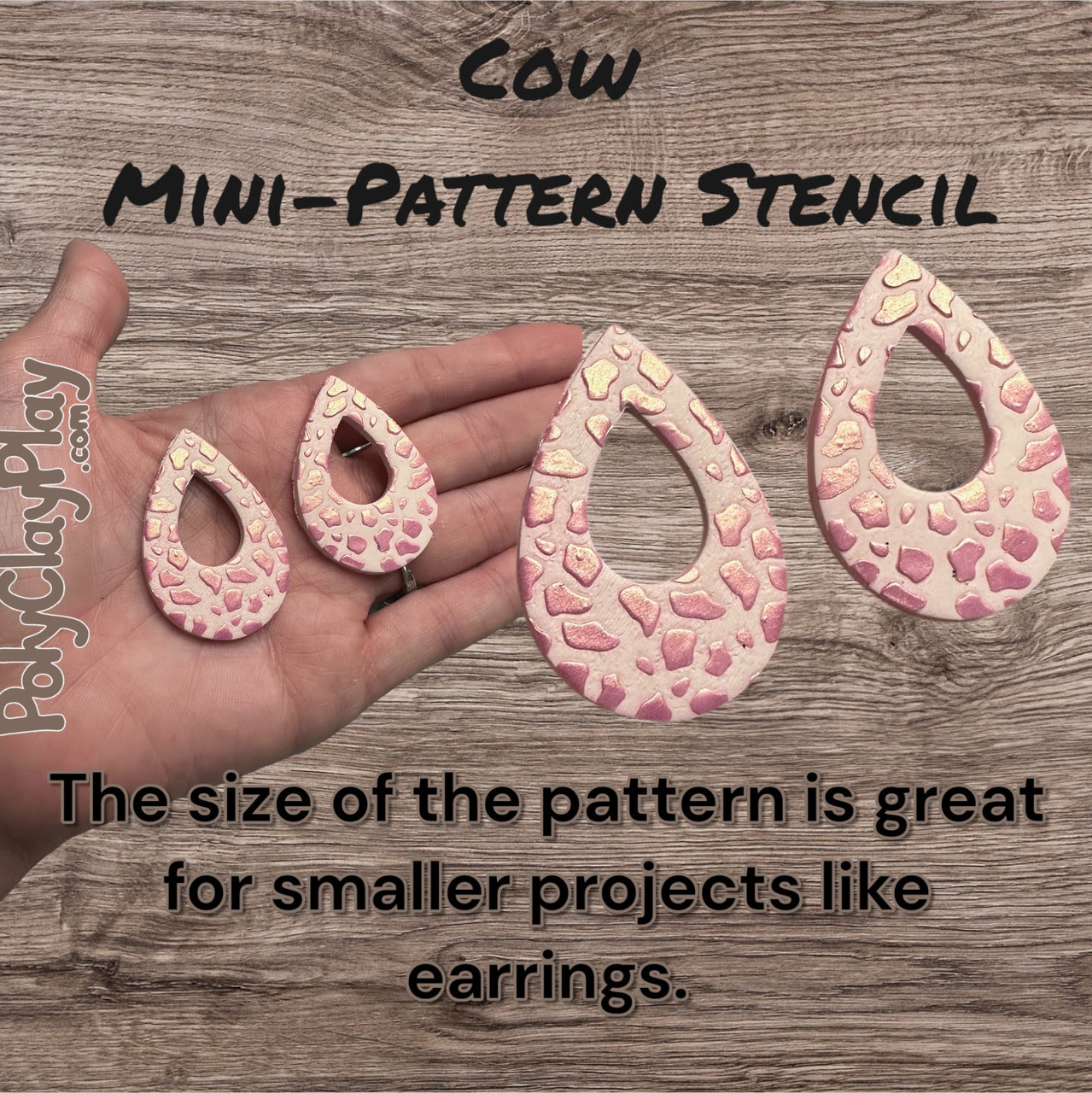 Cow Mini-Pattern Stencil from Poly Clay Play