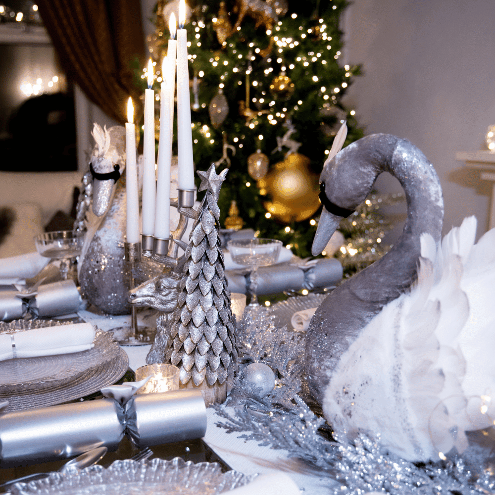 Image of Silver Frost Tablescape for Two