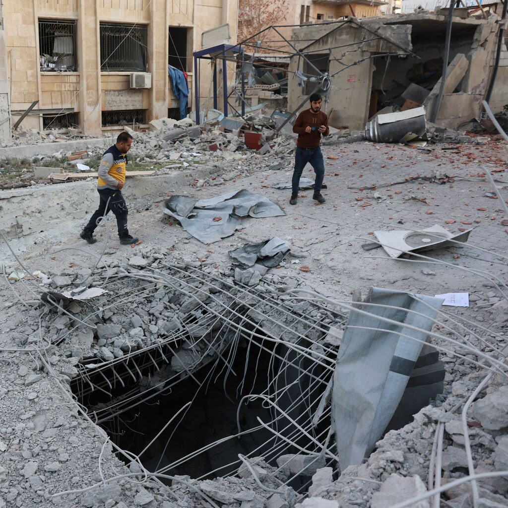 Rubble left behind by an airstrike in Syria.