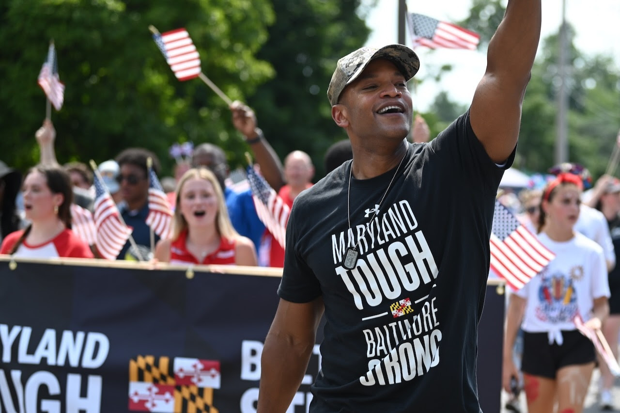 Governor Wes Moore at parade