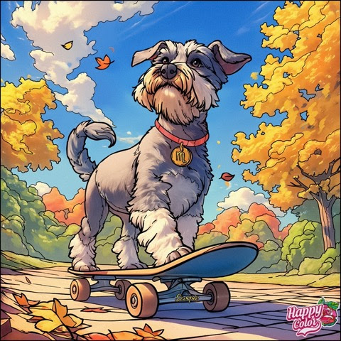 Dog-Skateboard-Color