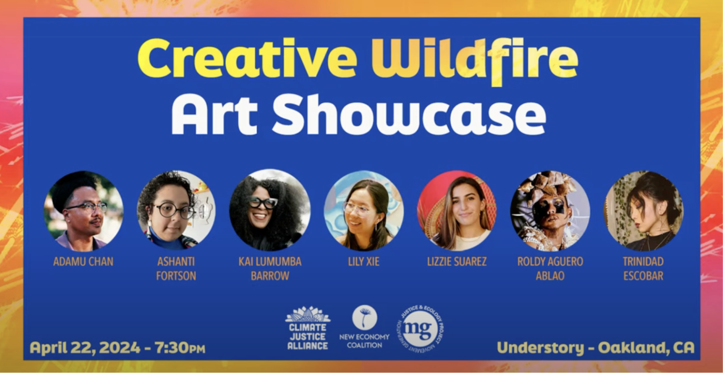Creative wildfire art showcase banner. 