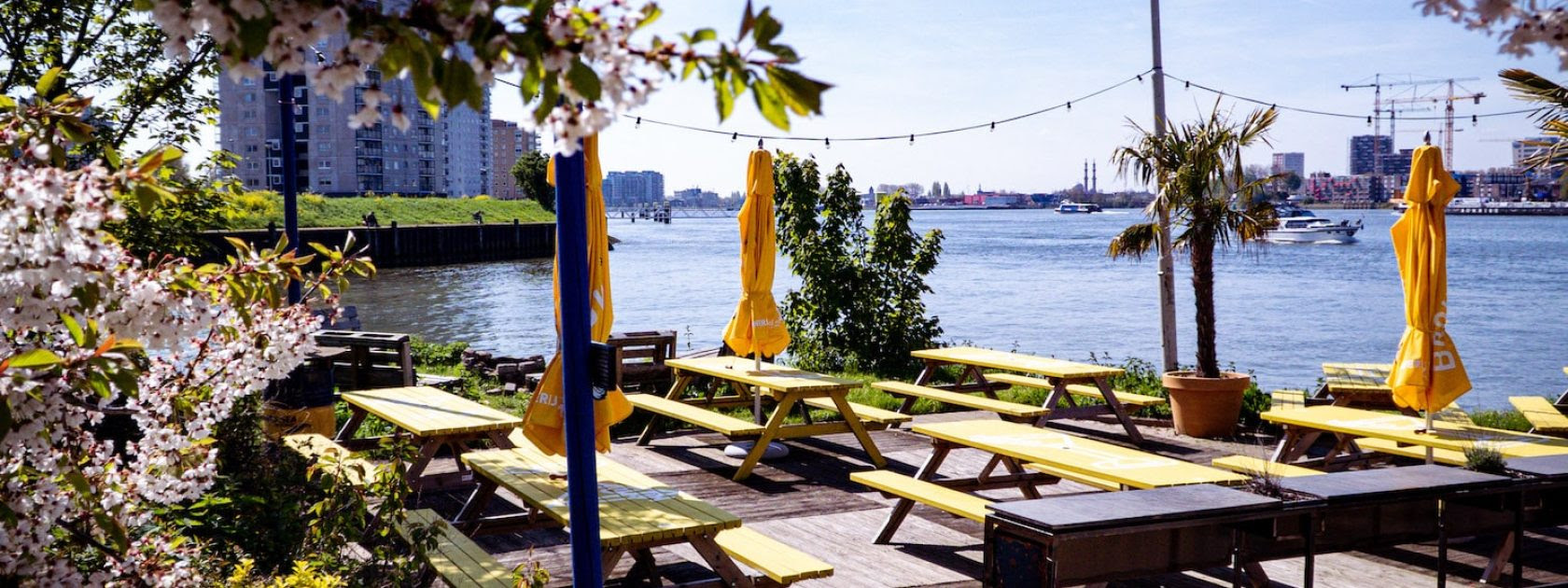 Het terras van de Maaskantine.