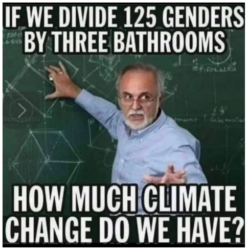Meme equating genders with climate change.