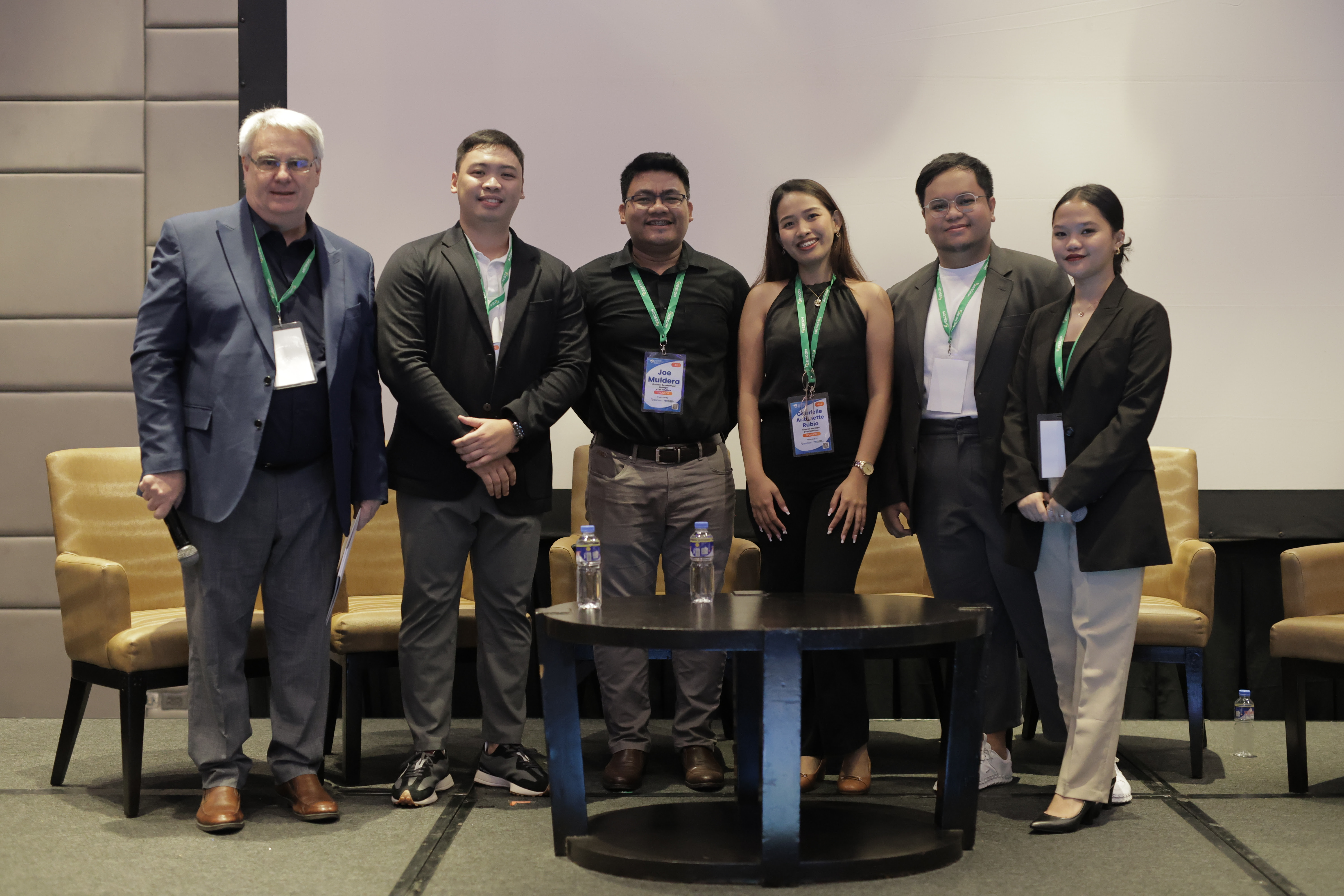 [L-R]  - Colin Christie/Chairman, Advisory Council (Analytics & Artificial Intelligence Association of the Philippines), Reinier Allan Cruz/VP for Finance and Operations, Joe Muldera/Business Development Manager, Gabrielle Rubio/Finance Manager, Paolo Lorenzo Macaraeg/Brand Manager, Erica Natividad/Marketing Supervisor