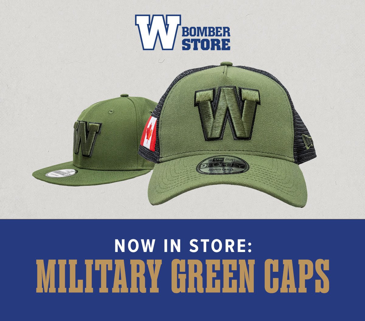 Now in store: Military Green Caps