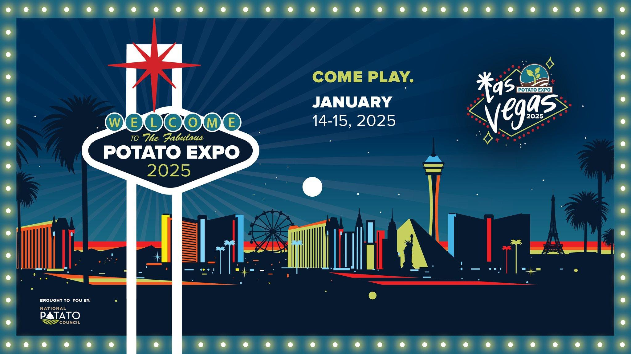 🎲MARK YOUR CALENDARS for #PotatoExpo 2025. We're going back to Vegas! <br>
<br>
📅» January 14 - 15, 2025<br>
<br>
📍» Las Vegas, NV