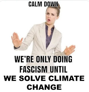 Meme that equates climate change with fascism.