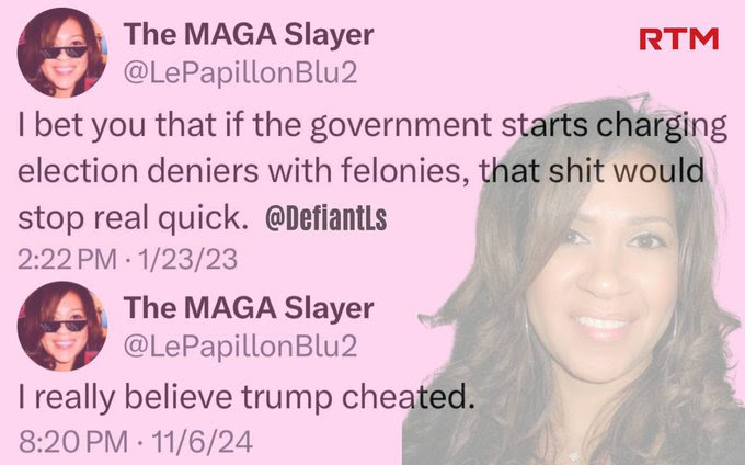 Hyprocrite Maga Slayer says election deniers should be felons, thyen denies election.