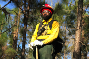 Former GulfCorps member Eric Lucas poses in his protective work gear