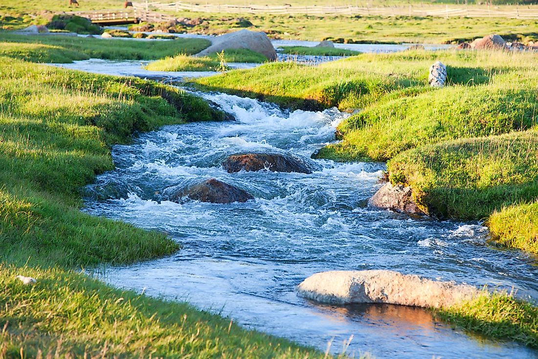 Streams derive most of its water from rainfall and snow.