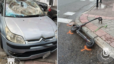  Detenido un conductor que arrolló al usuario de un patinete y se fugó tras arrastrarle varios metros en su capó