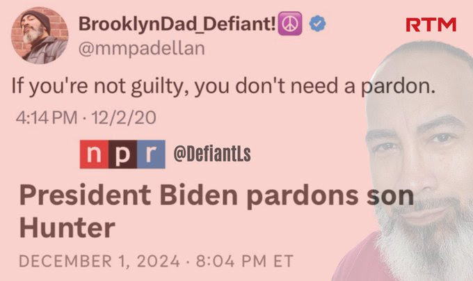 HypocrBrooklyn Dad for praising Biden pardon after condemning the idea.