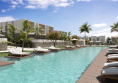 Piscina de la promoción Oase de Aedas Homes